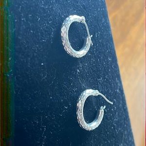 14K White Gold Hoop Earrings